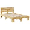 vidaXL Bed Frame with Headboard without Mattress 120x200 cm Solid Wood Oak