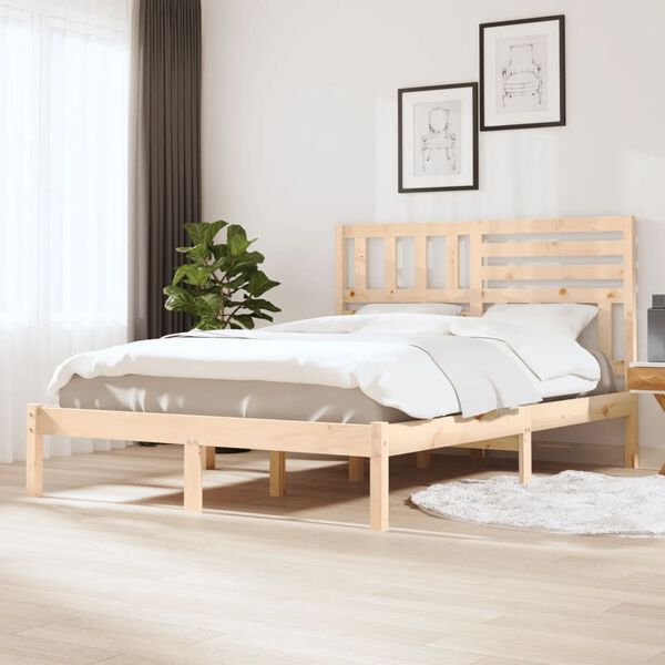 vidaXL Bed Frame without Mattress Solid Wood Pine 160x200 cm