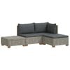 vidaXL 4 pcs Rattan Lounge Set with Cushions GENDT Natural Rattan