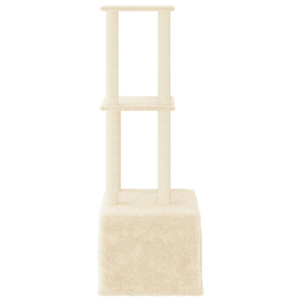 vidaXL Cat Tree with Sisal Scratching Posts Cream 133.5 cm