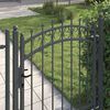 vidaXL Fence Gate with Spikes Grey 150 x 100 cm Powder-coated steel