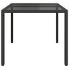vidaXL Garden Table 150x90x75 cm Tempered Glass and Poly Rattan Black