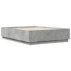 vidaXL Bed Frame with LED without Mattress Concrete Grey 140x200 cm