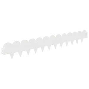 vidaXL Lawn Edging 10 pcs 103 x 15 cm Steel White