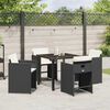 vidaXL Garden Dining Set 5 pcs Black Poly Rattan