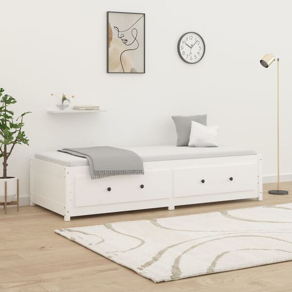 vidaXL Day Bed without Mattress White 80x200 cm Solid Wood Pine