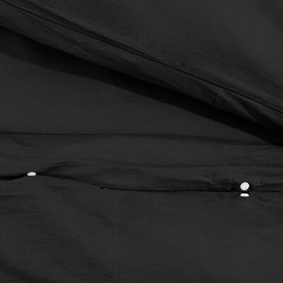 vidaXL Duvet Cover Set Black 135x200 cm Cotton