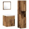 vidaXL Bathroom Furniture Set with Door 4 pcs Old Wood Engineered Wood