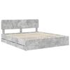 vidaXL Bed Frame Concrete Grey 200 x 200 cm Engineered Wood