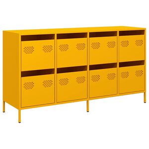 vidaXL Sideboard Mustard Yellow 135x39x73.5 cm Cold-rolled Steel