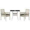 vidaXL Garden Dining Set 3 pcs Grey Poly rattan
