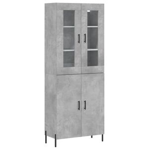 vidaXL Highboard Concrete Grey 69,5x34x180 cm Engineered Wood