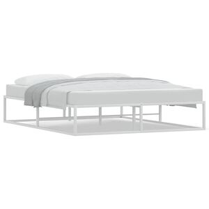 vidaXL Bed Frame without Mattress White 160x200 cm Metal