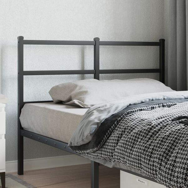 vidaXL Metal Replace Headboard Black 120 cm