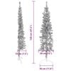 vidaXL Slim Artificial Half Christmas Tree with Stand Silver 120 cm