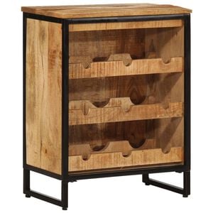 vidaXL Wine Rack for 9 Bottles 55x33x70 cm Solid Wood Mango