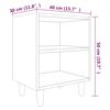 vidaXL Bed Cabinet with Solid Wood Legs Grey Sonoma 40x30x50 cm