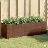 vidaXL Garden Planters with 3 Pots 2 pcs Brown 105x30x32 cm Poly Rattan