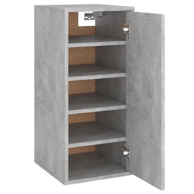 vidaXL Shoe Cabinet Concrete Grey 32x35x70 cm Engineered Wood