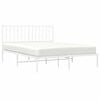 vidaXL Metal Bed Frame without Mattress with Headboard White 135x190cm