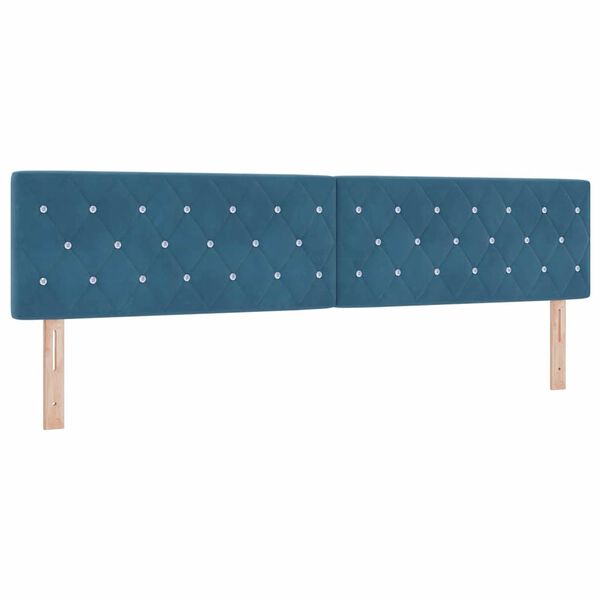 vidaXL Headboard with Headboard Dark Blue 200 cm Faux Leather