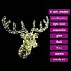 vidaXL Reindeer Head with 140 LEDs Warm white 60 cm Acrylic
