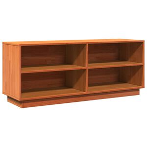 vidaXL Shoe Cabinet Wax Brown 110x34x45 cm Solid Wood Pine