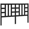 vidaXL Bed Headboard | Black | Solid Pine Wood | 146 x 4 x 100 cm