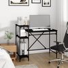 vidaXL Desk with Shelves Black 105x50x90 cm Engineered Wood&Iron