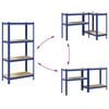vidaXL 4-Layer Storage Shelves 2 pcs Blue Steel&Engineered Wood