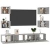 vidaXL 6 Piece TV Cabinet Set Concrete Grey Engineered Wood
