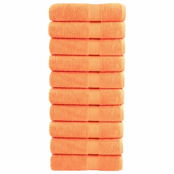 vidaXL Premium Bath Towels "SOLUND" 10 pcs Orange 100x150 cm 600 gsm