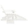 vidaXL Garden Adirondack Chair with Ottoman&Table Solid Fir Wood White