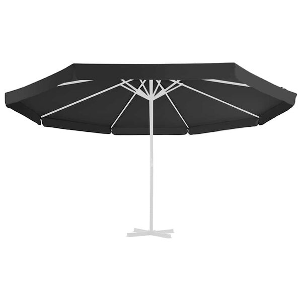 vidaXL Replacement Fabric for Outdoor Parasol Black 515 cm