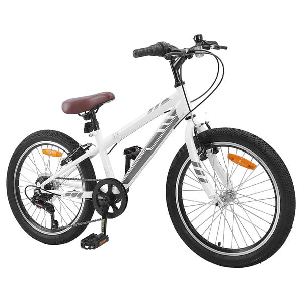 vidaXL Mountain Bike 20'' 6-Speed for 5-8 Years Old White