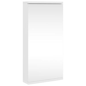 vidaXL Corner Bathroom Mirror Cabinet White 30x24x60 cm