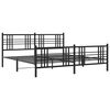 vidaXL Metal Bed Frame without Mattress with Footboard Black 200x200cm