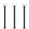 vidaXL Bollard Lights with Sensor 3 pcs 120 cm Black IP44