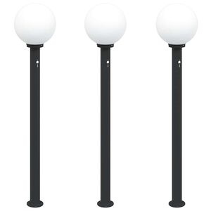 vidaXL Bollard Lights with Sensor 3 pcs 120 cm Black IP44