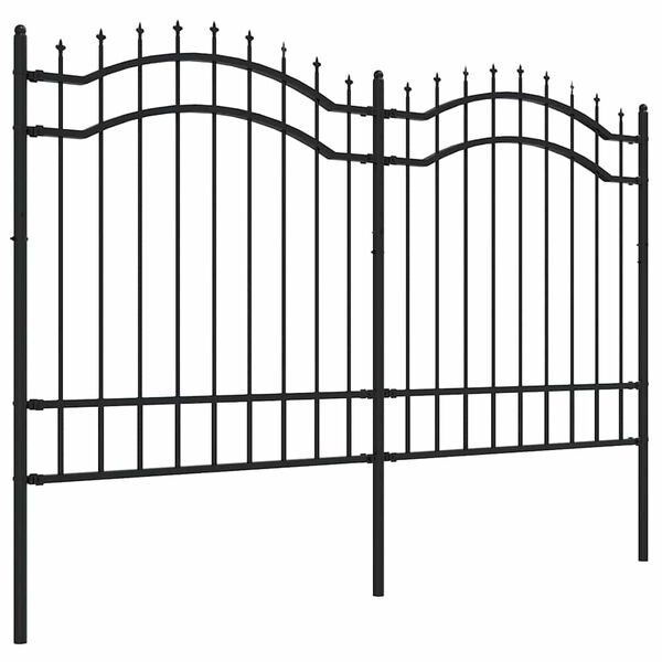 vidaXL Garden Fence Woerden with Spear Top Black 240x125 cm Steel