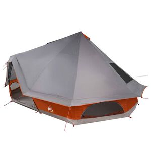 vidaXL Tipi Tent with Roof Grey and Orange 680 x 430 x 270 cm Taffeta