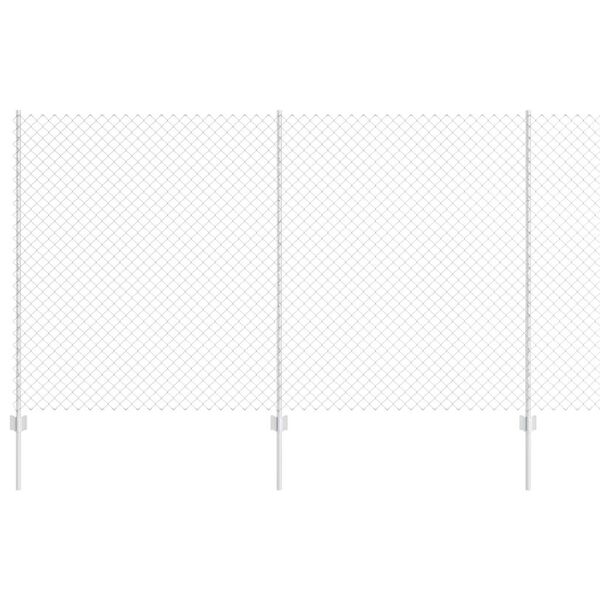 vidaXL Fence with Post Silver 1.4 x 10 m Steel