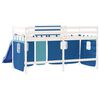 vidaXL Kids' Loft Bed with Curtains without Mattress Blue 80x200 cm
