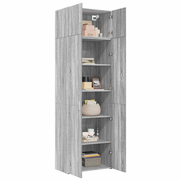 vidaXL Storage Cabinet Grey Sonoma 70x42.5x225 cm Engineered Wood