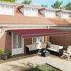 vidaXL Automatic Retractable Awning with LEDs Burgundy 500x300 cm