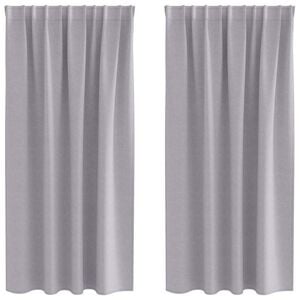 vidaXL Blackout Curtains with Rings 2 pcs Metal Grey 175 x 140 cm