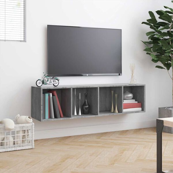 vidaXL Book Cabinet/TV Cabinet Grey Sonoma 143x30x36cm Engineered Wood