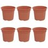 vidaXL Round Flower Pot 6 pcs Brick Red &Oslash; 12.5 x 10 cm Plastic