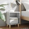 vidaXL Bed Cabinet with Solid Wood Legs Grey Sonoma 40x30x50 cm
