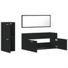 vidaXL 3 Piece Bathroom Furniture Set Black Engineered Wood
